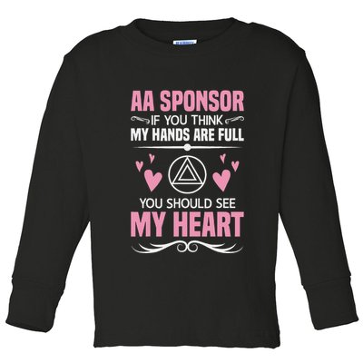 Alcoholics Anonymous Aa Sobriety Recovery Aa Na Sponsor Toddler Long Sleeve Shirt