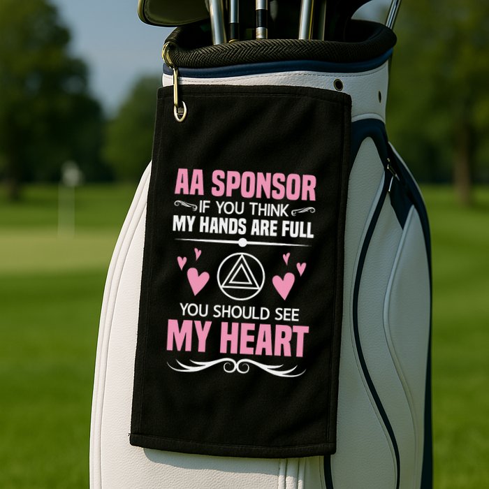 Alcoholics Anonymous Aa Sobriety Recovery Aa Na Sponsor Golf Towel