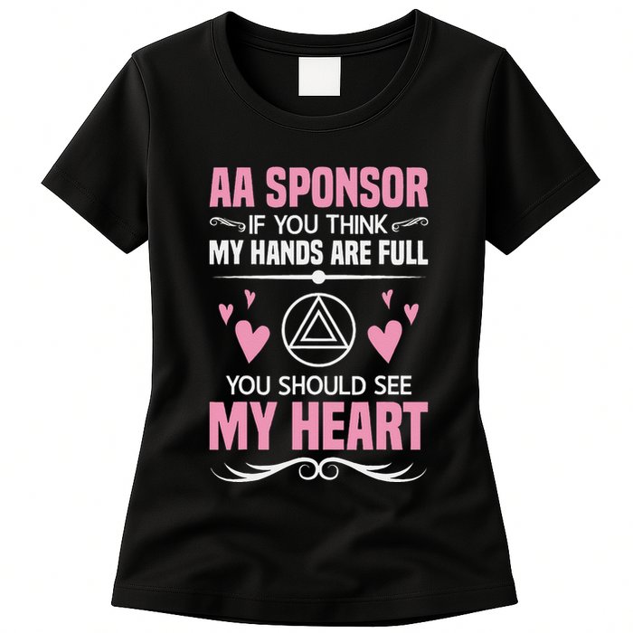 Alcoholics Anonymous Aa Sobriety Recovery Aa Na Sponsor Womens T-Shirt