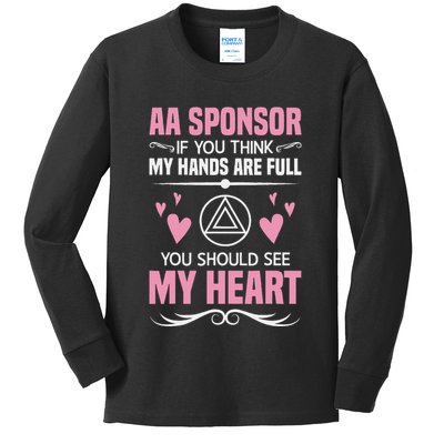 Alcoholics Anonymous Aa Sobriety Recovery Aa Na Sponsor Kids Long Sleeve Shirt