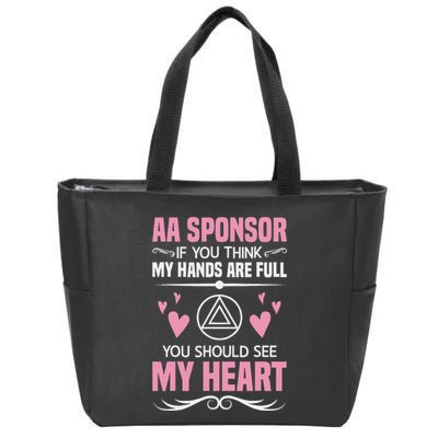 Alcoholics Anonymous Aa Sobriety Recovery Aa Na Sponsor Zip Tote Bag