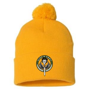 Alexs Army Pom Pom 12in Knit Beanie