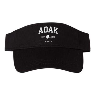 Adak Alaska Ak Vintage Athletic Sports Design Valucap Bio-Washed Visor