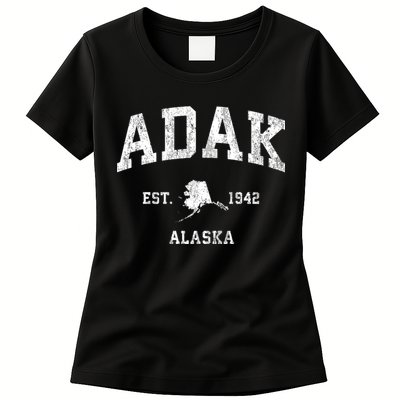 Adak Alaska Ak Vintage Athletic Sports Design Womens T-Shirt