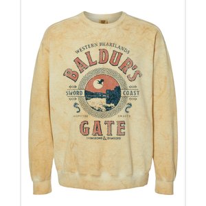 Adventure Awaits At Baldurs Gate Colorblast Crewneck Sweatshirt