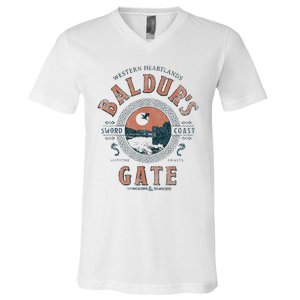 Adventure Awaits At Baldurs Gate V-Neck T-Shirt