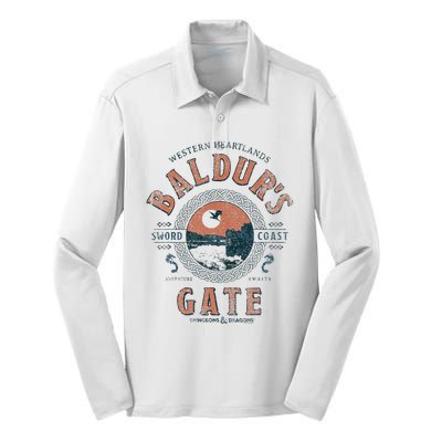 Adventure Awaits At Baldurs Gate Silk Touch Performance Long Sleeve Polo