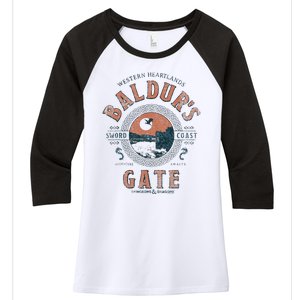 Adventure Awaits At Baldurs Gate Women's Tri-Blend 3/4-Sleeve Raglan Shirt