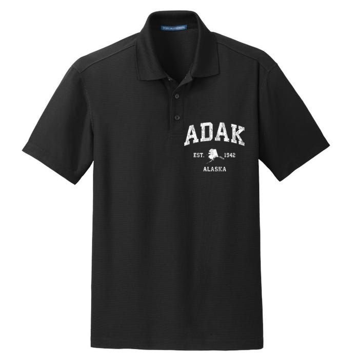 Adak Alaska Ak Vintage Athletic Sports Design Dry Zone Grid Polo