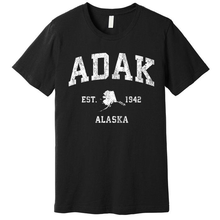 Adak Alaska Ak Vintage Athletic Sports Design Premium T-Shirt