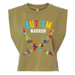 Autism Awareness Autism Warrior Gift Garment-Dyed Women's Muscle Tee