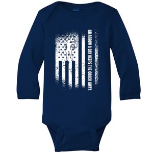 An Arrow A Day Keeps The Archery Coach Away American Flag Cute Gift Baby Long Sleeve Bodysuit