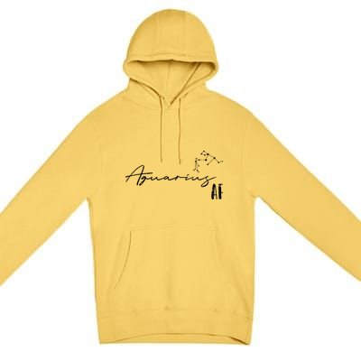 Aquarius Af And Funny Zodiac Sign Gift Cool Gift Premium Pullover Hoodie