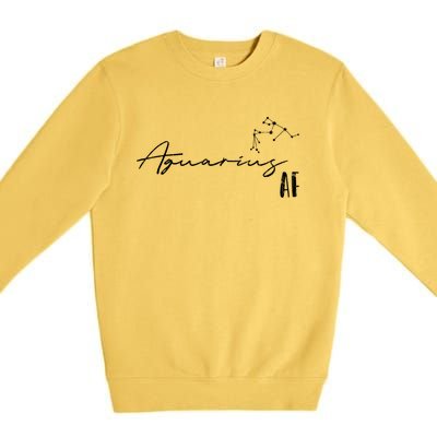 Aquarius Af And Funny Zodiac Sign Gift Cool Gift Premium Crewneck Sweatshirt