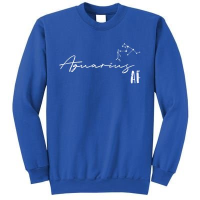 Aquarius Af And Funny Zodiac Sign Gift Cool Gift Sweatshirt