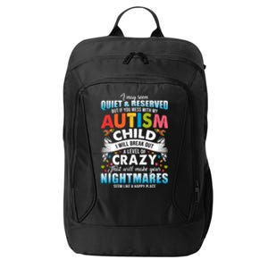 Autistic Autism Awareness Puzzle Pieces Proud Autism Mom Dad Cute Gift City Backpack