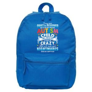 Autistic Autism Awareness Puzzle Pieces Proud Autism Mom Dad Cute Gift 16 in Basic Backpack