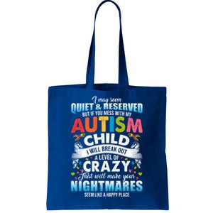 Autistic Autism Awareness Puzzle Pieces Proud Autism Mom Dad Cute Gift Tote Bag