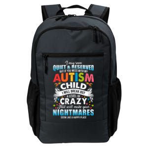 Autistic Autism Awareness Puzzle Pieces Proud Autism Mom Dad Cute Gift Daily Commute Backpack