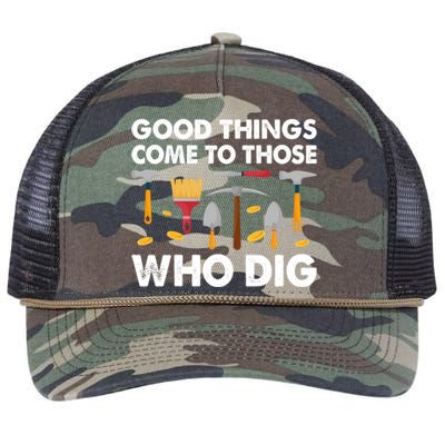 Archaeology Anthropology Archaeologist Gift Retro Rope Trucker Hat Cap