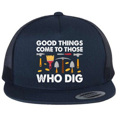 Archaeology Anthropology Archaeologist Gift Flat Bill Trucker Hat