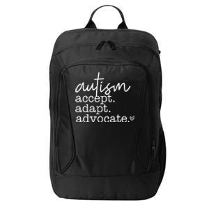 Autism Accept Adapt Advocate City Backpack