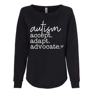 Autism Accept Adapt Advocate Womens California Wash Sweatshirt