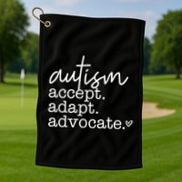 Autism Accept Adapt Advocate Golf Towel