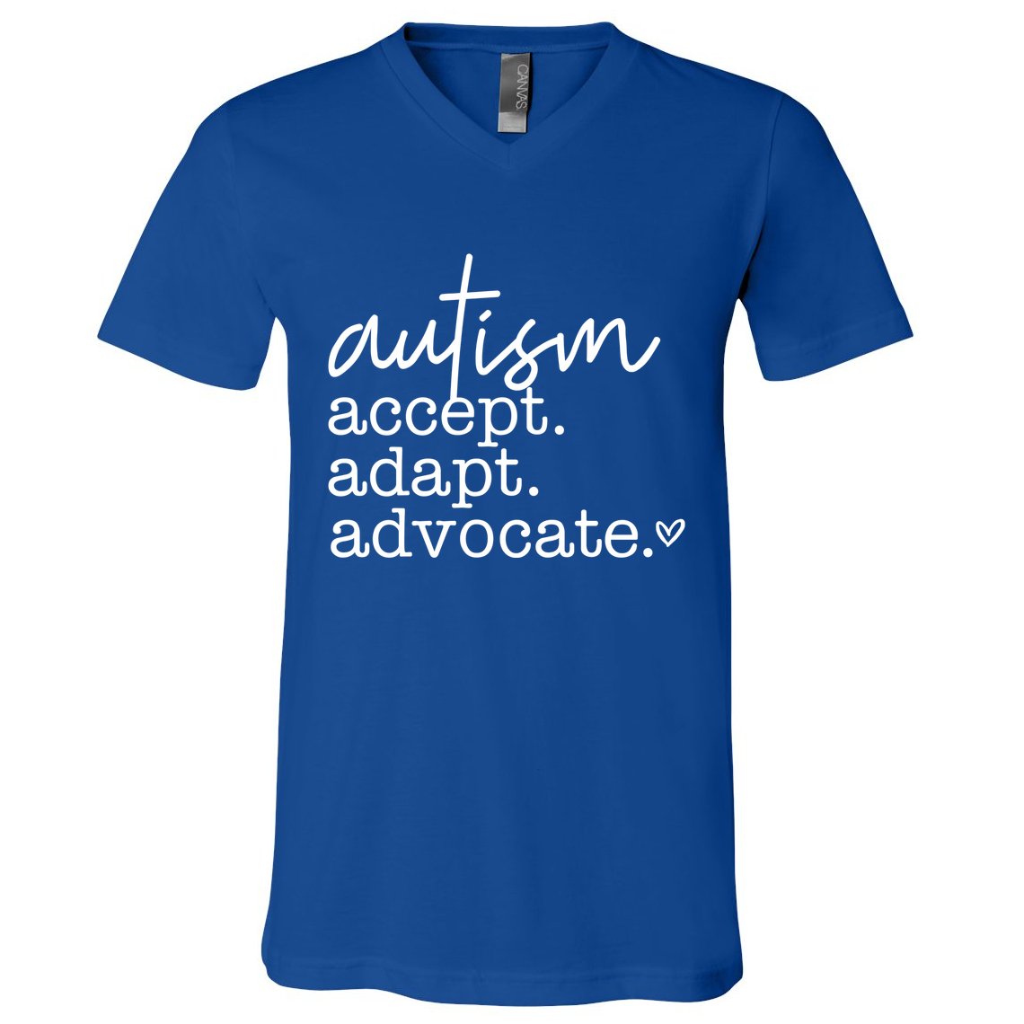 Autism Accept Adapt Advocate V-Neck T-Shirt
