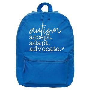 Autism Accept Adapt Advocate 16 in Basic Backpack