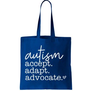 Autism Accept Adapt Advocate Tote Bag