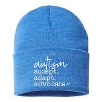 Autism Accept Adapt Advocate Sustainable Knit Beanie