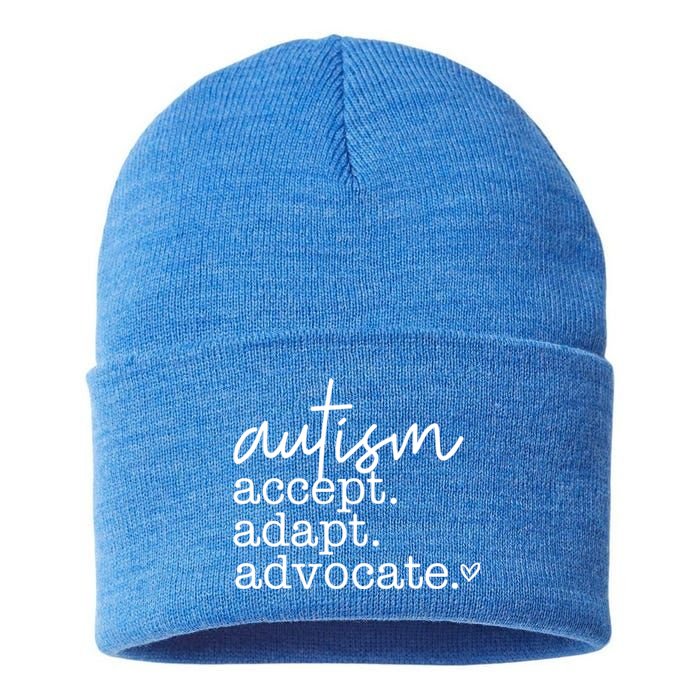 Autism Accept Adapt Advocate Sustainable Knit Beanie