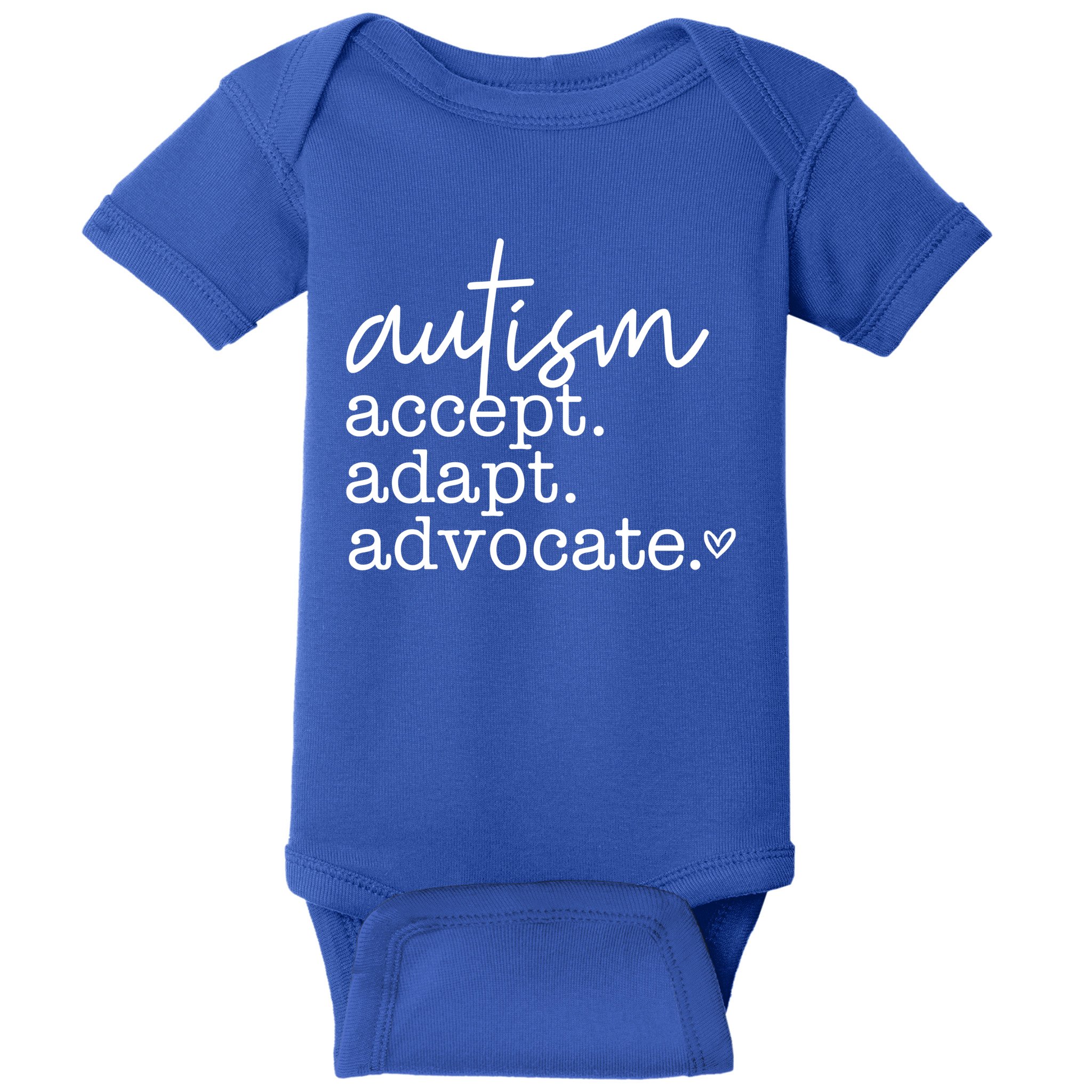 Autism Accept Adapt Advocate Baby Bodysuit