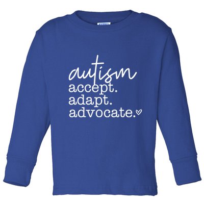 Autism Accept Adapt Advocate Toddler Long Sleeve Shirt