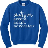 Autism Accept Adapt Advocate Kids Sweatshirt