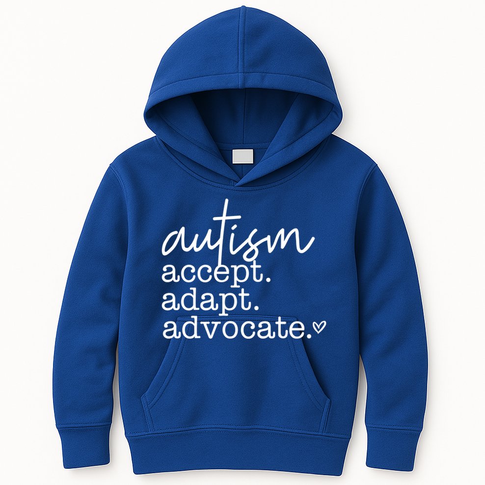 Autism Accept Adapt Advocate Kids Hoodie