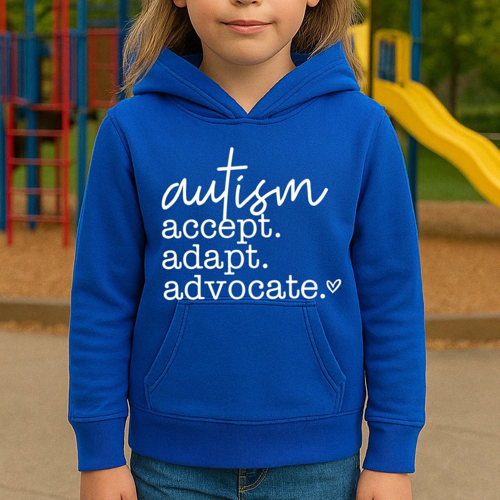 Autism Accept Adapt Advocate Kids Hoodie