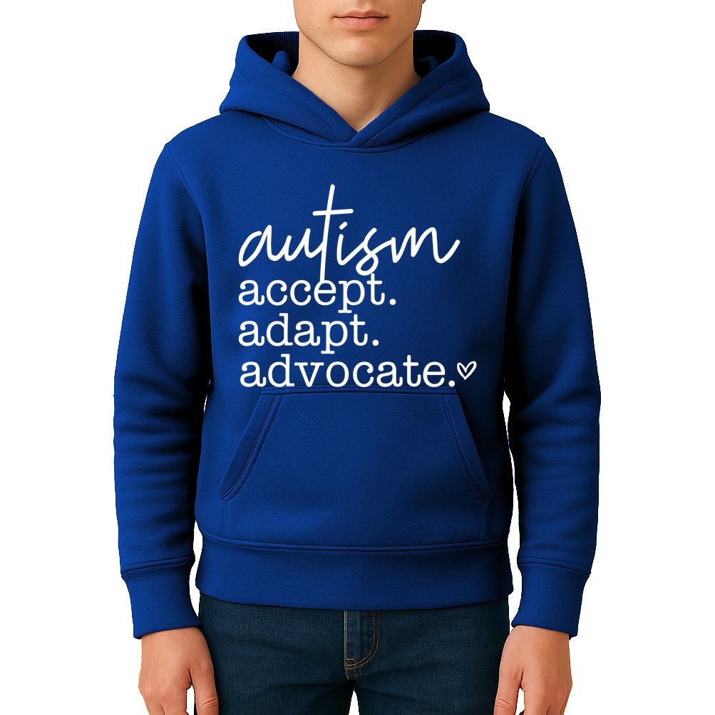 Autism Accept Adapt Advocate Kids Hoodie