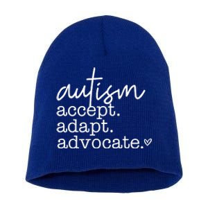 Autism Accept Adapt Advocate Short Acrylic Beanie