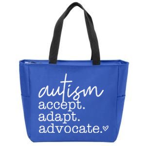 Autism Accept Adapt Advocate Zip Tote Bag