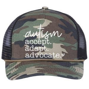 Autism Accept Adapt Advocate Retro Rope Trucker Hat Cap