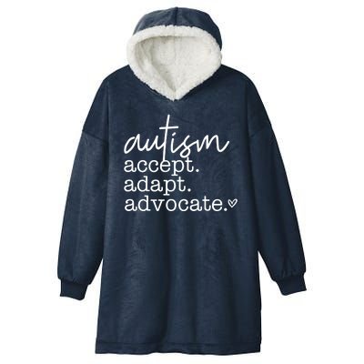 Autism Accept Adapt Advocate Hooded Wearable Blanket