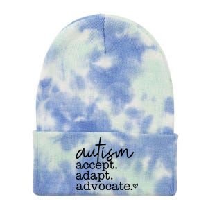 Autism Accept Adapt Advocate Tie Dye 12in Knit Beanie