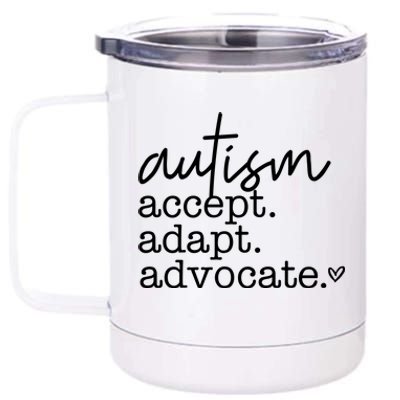 Autism Accept Adapt Advocate 12 oz Stainless Steel Tumbler Cup