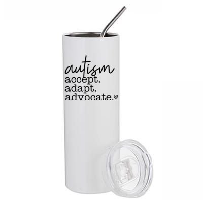 Autism Accept Adapt Advocate Stainless Steel Tumbler