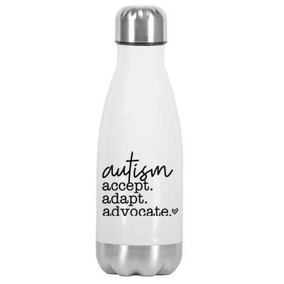 Autism Accept Adapt Advocate Stainless Steel Insulated Water Bottle