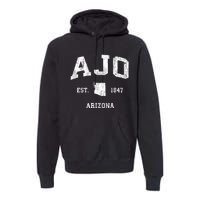 Ajo Arizona Az Vintage Athletic Sports Design Premium Hoodie