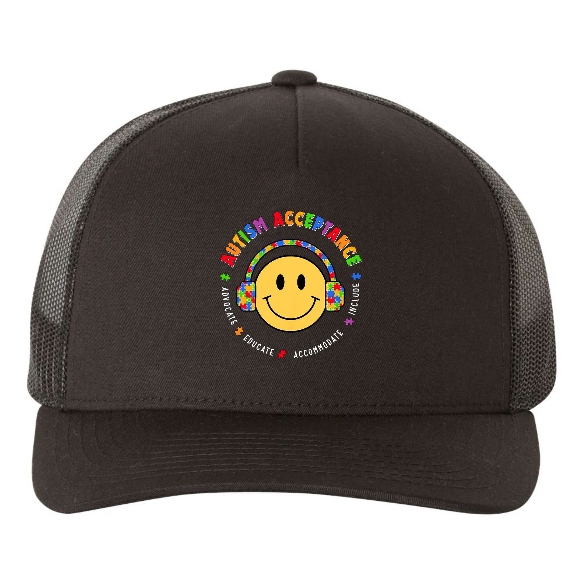 Autism Awareness Acceptance Special Education Teacher Yupoong Adult 5-Panel Trucker Hat