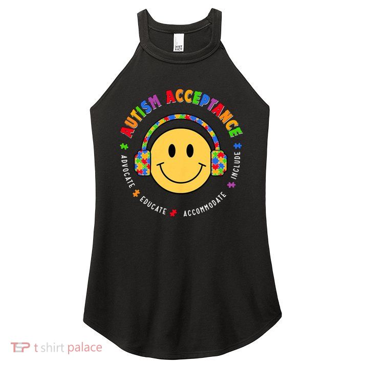 Autism Awareness Acceptance Special Education Teacher Women's Perfect Tri Rocker Tank